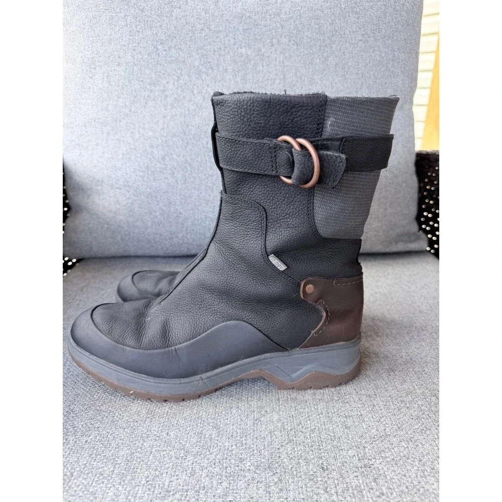 Merrell Winter Boots Womens 8.5 Black Waterproof Insulated Leather Good Buckle